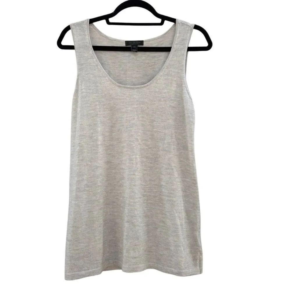 Saks Fifith Avenue 100% Cashmere Women's Grey Sleeveless Sweater Tank Top Large